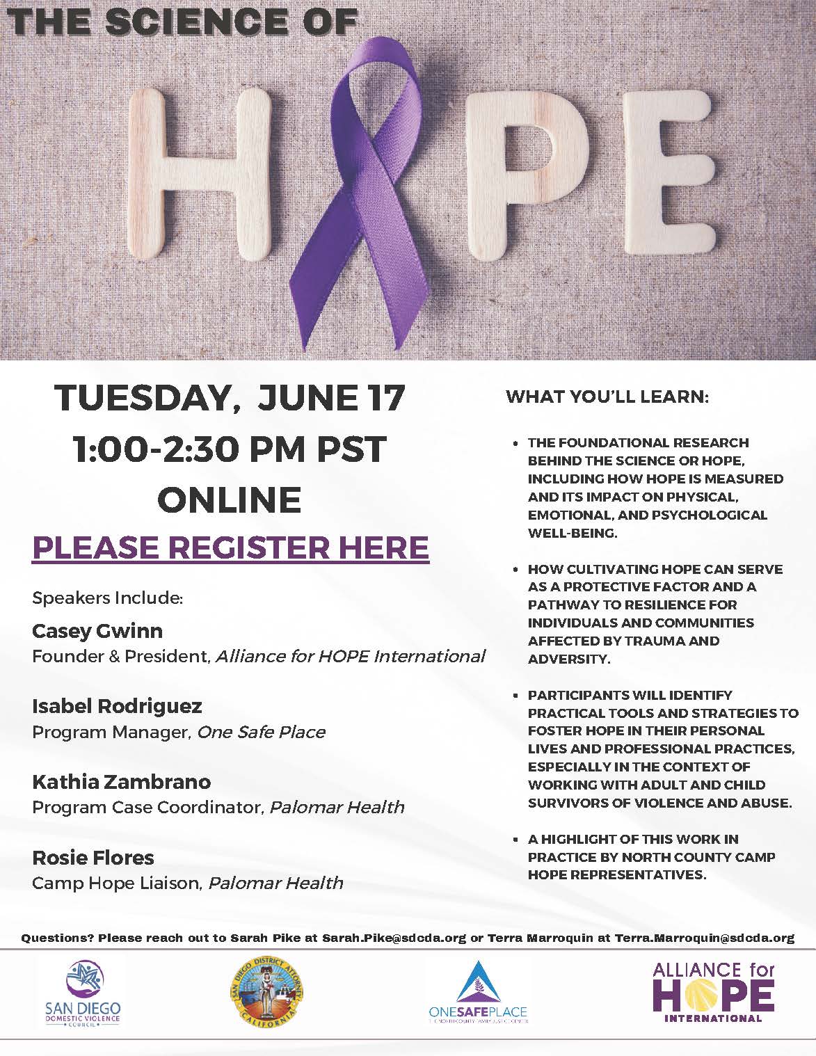 Science of Hope Training June 17 2025 Flyer